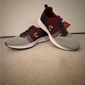 Charly Casual Grey, Dark Red, & Navy Sneakers